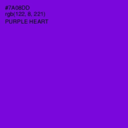 #7A08DD - Purple Heart Color Image