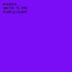#7A0DF5 - Purple Heart Color Image