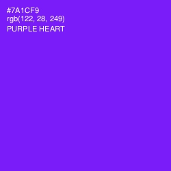 #7A1CF9 - Purple Heart Color Image