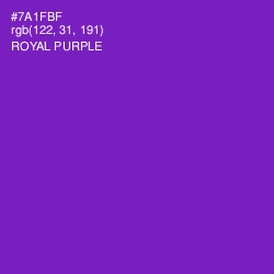 #7A1FBF - Royal Purple Color Image