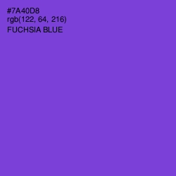 #7A40D8 - Fuchsia Blue Color Image