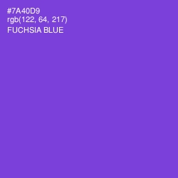 #7A40D9 - Fuchsia Blue Color Image