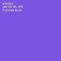 #7A55E1 - Fuchsia Blue Color Image