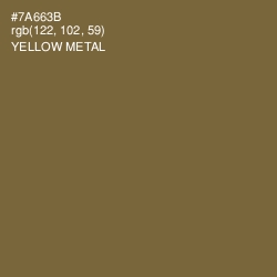 #7A663B - Yellow Metal Color Image
