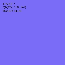 #7A6CF7 - Moody Blue Color Image