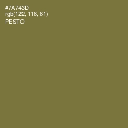 #7A743D - Pesto Color Image
