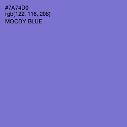 #7A74D0 - Moody Blue Color Image