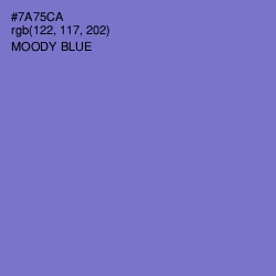 #7A75CA - Moody Blue Color Image