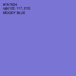 #7A75D4 - Moody Blue Color Image