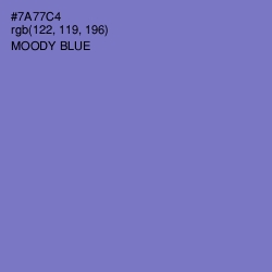 #7A77C4 - Moody Blue Color Image