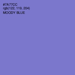 #7A77CC - Moody Blue Color Image
