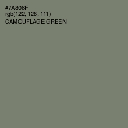 #7A806F - Camouflage Green Color Image