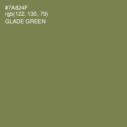 #7A824F - Glade Green Color Image