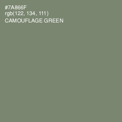 #7A866F - Camouflage Green Color Image