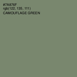 #7A876F - Camouflage Green Color Image