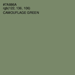 #7A886A - Camouflage Green Color Image