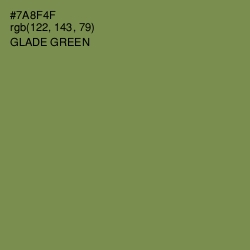 #7A8F4F - Glade Green Color Image