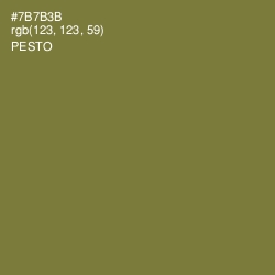 #7B7B3B - Pesto Color Image