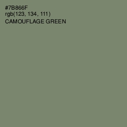 #7B866F - Camouflage Green Color Image