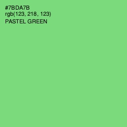 #7BDA7B - Pastel Green Color Image