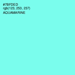 #7BFDED - Aquamarine Color Image