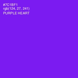 #7C1BF1 - Purple Heart Color Image