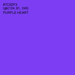 #7C3DF3 - Purple Heart Color Image