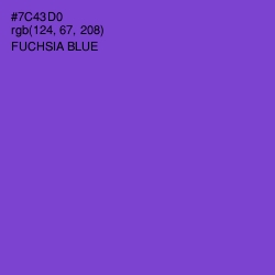 #7C43D0 - Fuchsia Blue Color Image