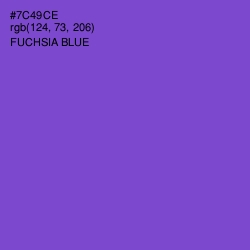 #7C49CE - Fuchsia Blue Color Image