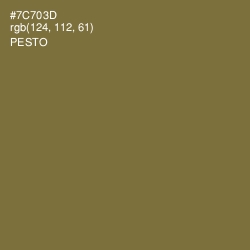 #7C703D - Pesto Color Image