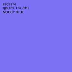 #7C71F4 - Moody Blue Color Image