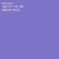 #7C74C7 - Moody Blue Color Image