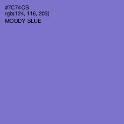 #7C74CB - Moody Blue Color Image