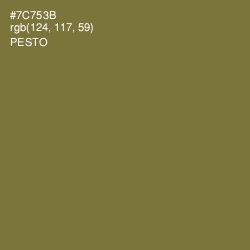 #7C753B - Pesto Color Image