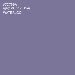 #7C759A - Waterloo  Color Image