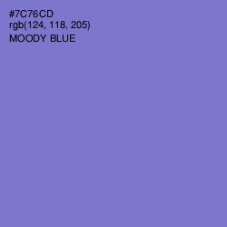 #7C76CD - Moody Blue Color Image