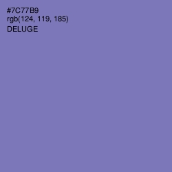 #7C77B9 - Deluge Color Image