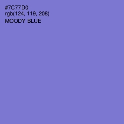#7C77D0 - Moody Blue Color Image