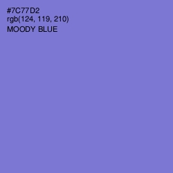 #7C77D2 - Moody Blue Color Image