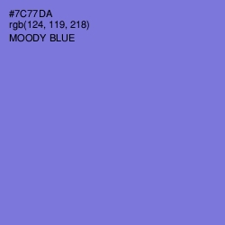 #7C77DA - Moody Blue Color Image