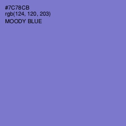 #7C78CB - Moody Blue Color Image