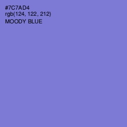 #7C7AD4 - Moody Blue Color Image