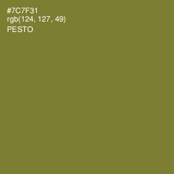 #7C7F31 - Pesto Color Image