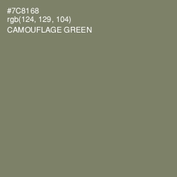 #7C8168 - Camouflage Green Color Image