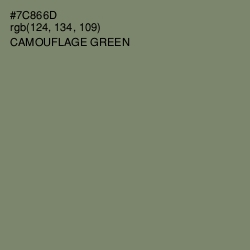 #7C866D - Camouflage Green Color Image