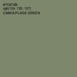 #7C876B - Camouflage Green Color Image