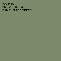 #7C8A6C - Camouflage Green Color Image