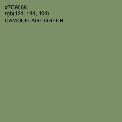 #7C9068 - Camouflage Green Color Image