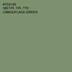 #7C916E - Camouflage Green Color Image