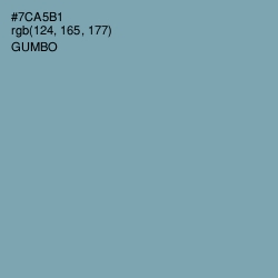#7CA5B1 - Gumbo Color Image